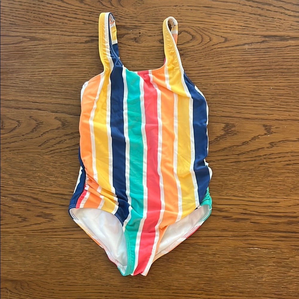 Roxy children’s rainbow Colorful Striped Kids Swimsuit one piece
